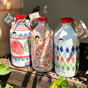 Terre di San Vito Extra Virgin Olive Oil in Hand-Painted Terracotta